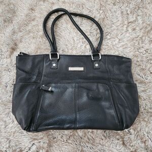 Calvin Klein Black Leather Tote Bag